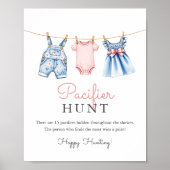 Jean Pacifier Hunt Baby shower Spelbord Poster (Voorkant)