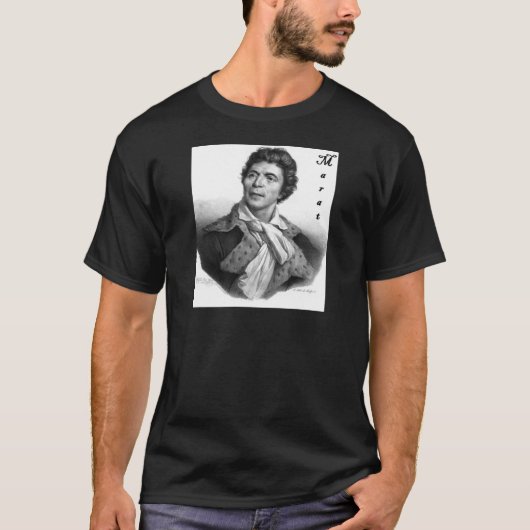 Jean-paul_marat_1 publiek domein met zwartmakerij t-shirt (Voorkant)