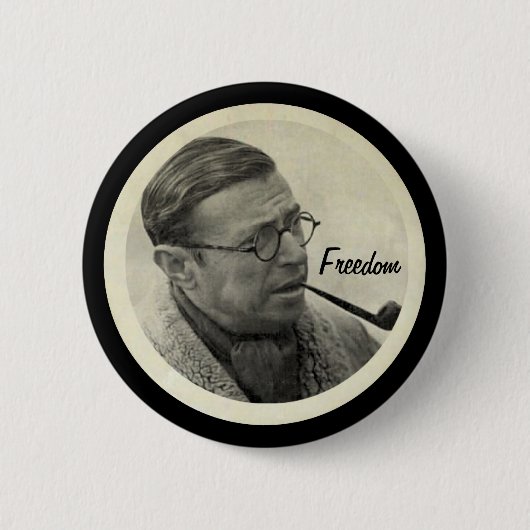 Jean-Paul Sartre Ronde Button 5,7 Cm (Voorkant)