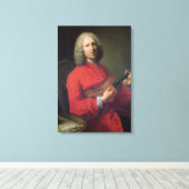 Jean-Philippe Rameau met een Violin Canvas Afdruk (Insitu (Houten vloer))