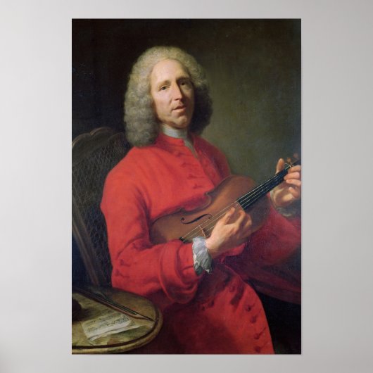 Jean-Philippe Rameau met een Violin Poster (Voorkant)