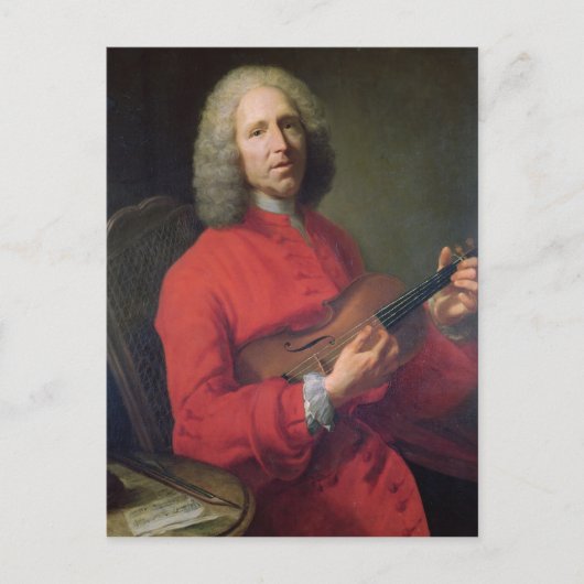 Jean-Philippe Rameau met een Viool Briefkaart (Voorkant)