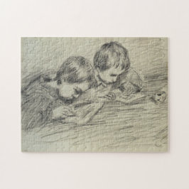 Jean-Pierre Hoplanné en Michel Drawing Monet Fine Legpuzzel