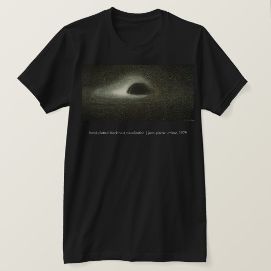 Jean-Pierre Luminet's Black Hole (1979) T-shirt (Design voorkant)