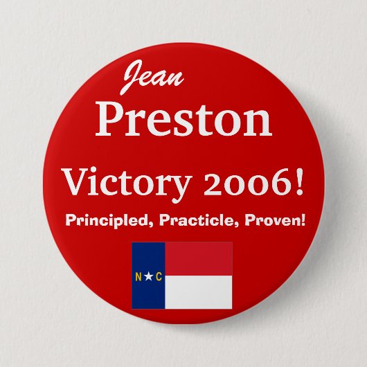 Jean Preston voor N.C. Senaat Ronde Button 7,6 Cm (Voorkant)