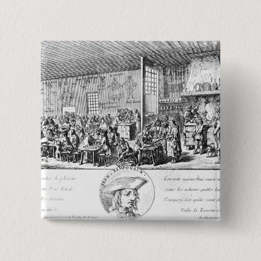 Jean Ramponneau's Tavern Vierkante Button 5,1 Cm (Voorkant)