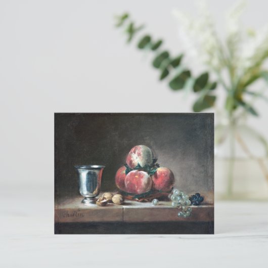 Jean-Siméon Chardin leeft nog steeds met perziken Briefkaart (Staand voorkant)