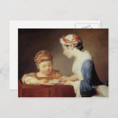 Jean-Simeon Chardin- The Young Schoolmistress Briefkaart (Voorkant / Achterkant)