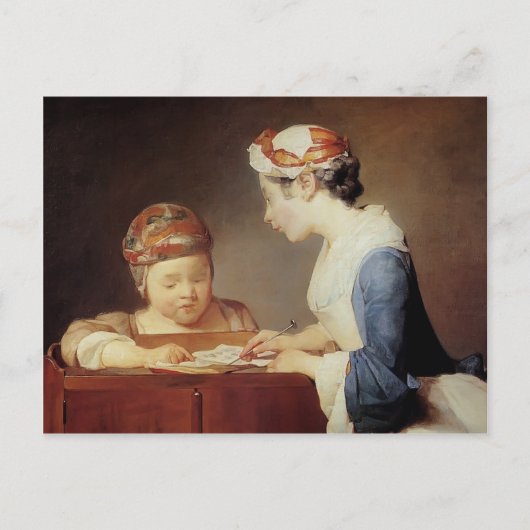 Jean-Simeon Chardin- The Young Schoolmistress Briefkaart (Voorkant)