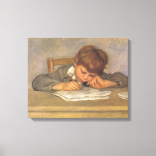 Jean Tekening door Pierre Renoir, Vintage Fine Art Canvas Afdruk
