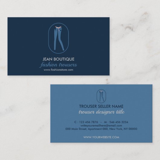 Jean Trouser Legging Visitekaartje (Voorkant / Achterkant)