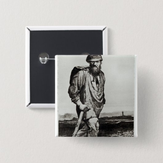 Jean Valjean Vierkante Button 5,1 Cm (Voorkant /achterkant)