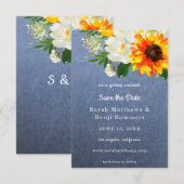 Jean, Zonnebloem & Witte Bloemen Save The Date V2 (Voorkant / Achterkant)