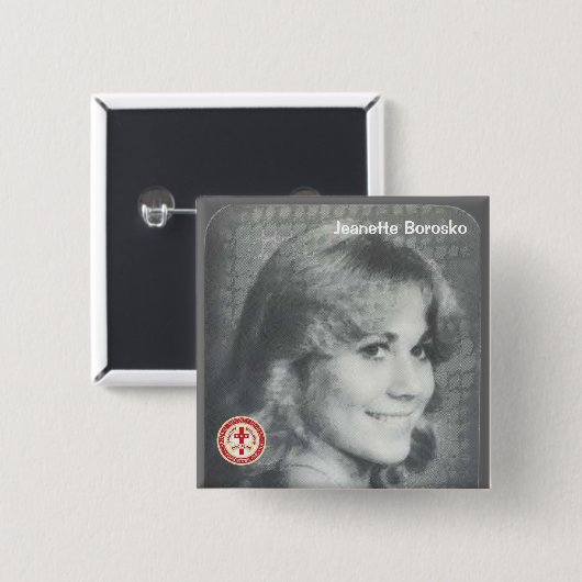 Jeanette Borosko Vierkante Button 5,1 Cm (Voorkant /achterkant)