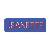 Jeanette-naam in gloeiende neonlampen etiket (Voorkant)