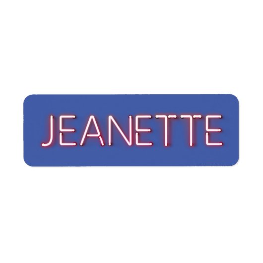 Jeanette-naam in gloeiende neonlampen etiket (Voorkant)
