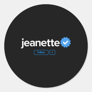 Jeanette Voornaam Geverifieerde badge Social Media Ronde Sticker