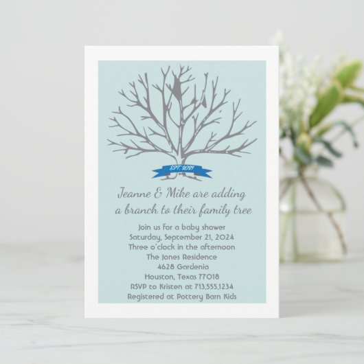 Jeanne baby shower uitnodiging (Staand voorkant)