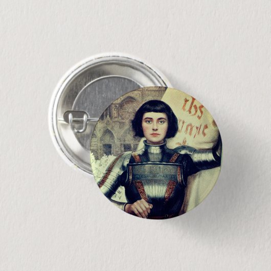 Jeanne d'Arc (Albert Lynch illustratie) Ronde Button 3,2 Cm (Voorkant /achterkant)