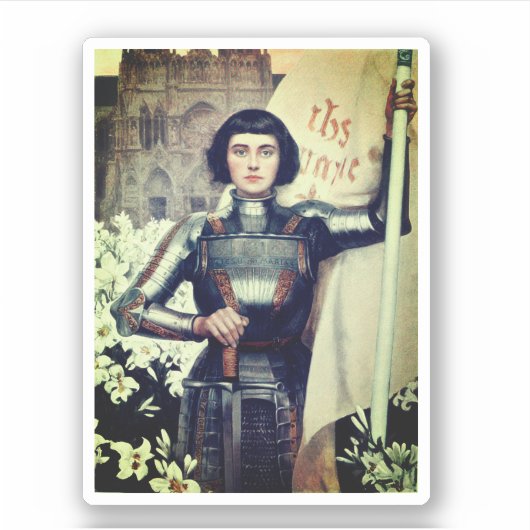 Jeanne d'Arc (Albert Lynch illustratie) Sticker (Voorkant)