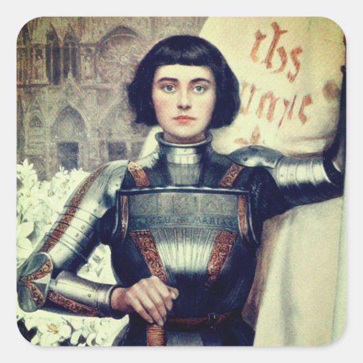 Jeanne d'Arc (Albert Lynch illustratie) Vierkante Sticker (Voorkant)