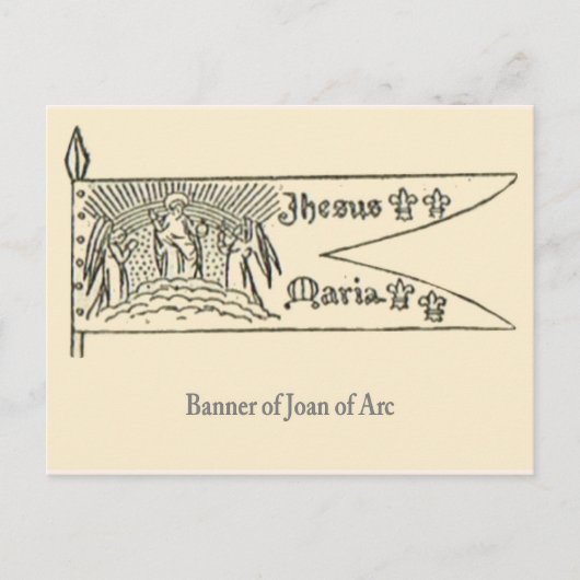 Jeanne d'arc, Banner Briefkaart (Voorkant)