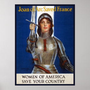 Jeanne d'Arc Franse heldin ridder nationale held Poster