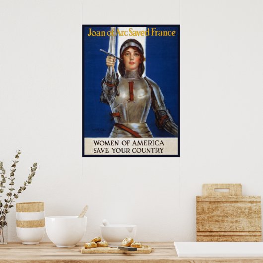 Jeanne d'Arc Franse heldin ridder nationale held Poster (Keuken)