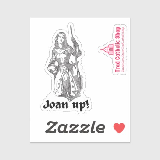 Jeanne d'Arc Jeanne omhoog! Schattig katholiek Sin Sticker (Vel)