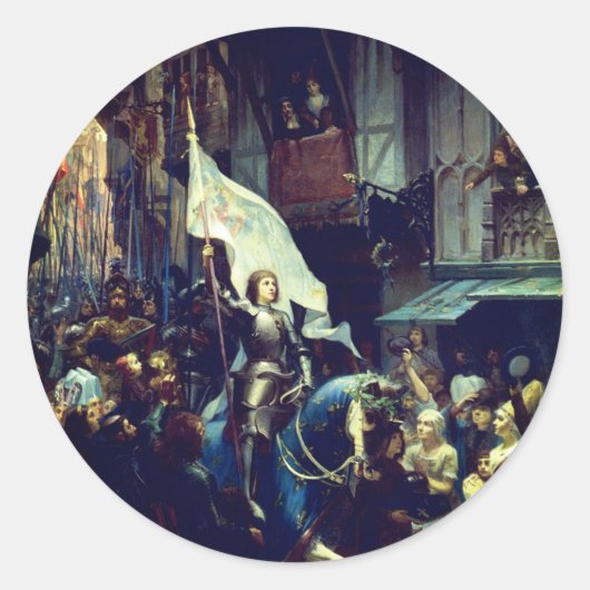 Jeanne d'Arc komt Orléans binnen Ronde Sticker (Voorkant)