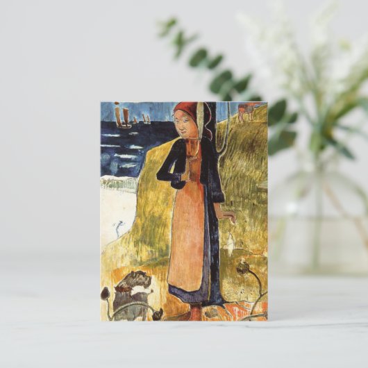 Jeanne d'Arc of Breton meisje dat Paul Gauguin dra Briefkaart (Staand voorkant)