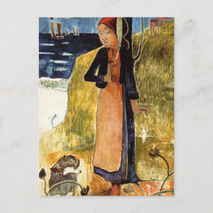 Jeanne d'Arc of Breton meisje dat Paul Gauguin dra Briefkaart