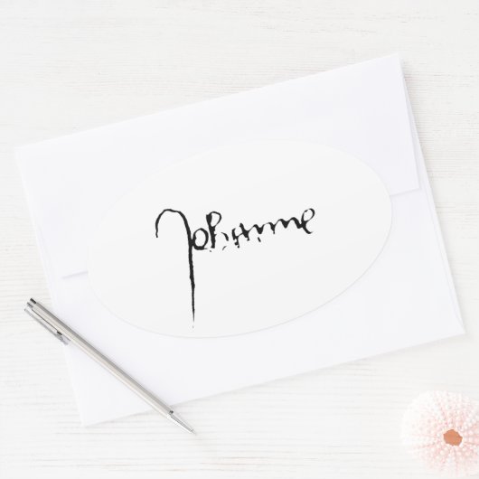 Jeanne d'Arc Saint Joan Heilige Johanna Signature Ovale Sticker (Envelop)