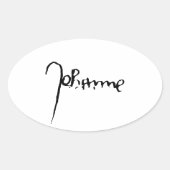 Jeanne d'Arc Saint Joan Heilige Johanna Signature Ovale Sticker (Voorkant)
