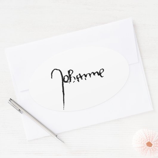 Jeanne d'Arc Saint Joan Heilige Johanna Signature Ovale Sticker (Envelop)