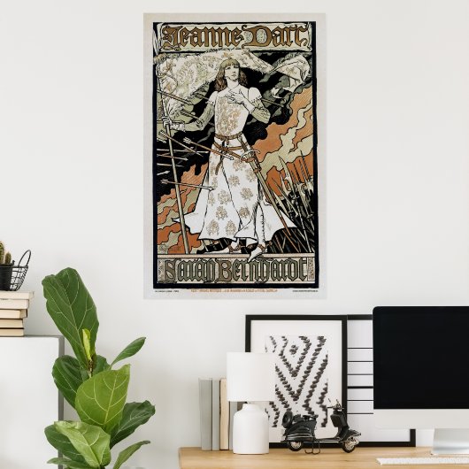 Jeanne d'Arc ~ Sarah Bernhardt Poster (Thuiskantoor)