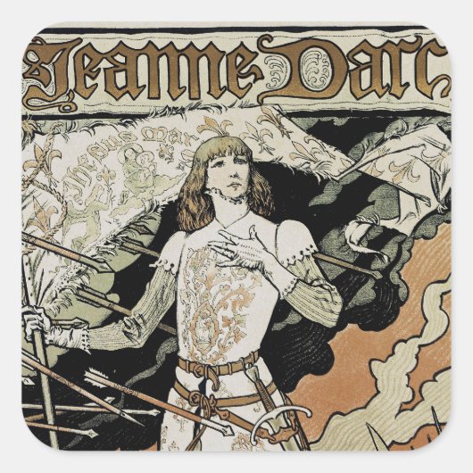 Jeanne d'Arc ~ Sarah Bernhardt Vierkante Sticker (Voorkant)