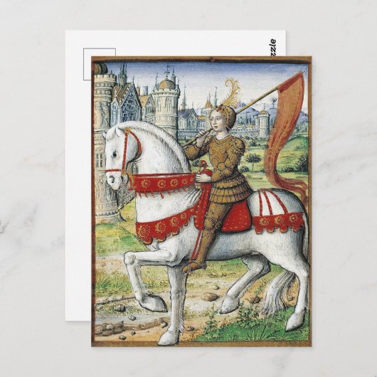 Jeanne d'Arc te paard Briefkaart (Voorkant / Achterkant)