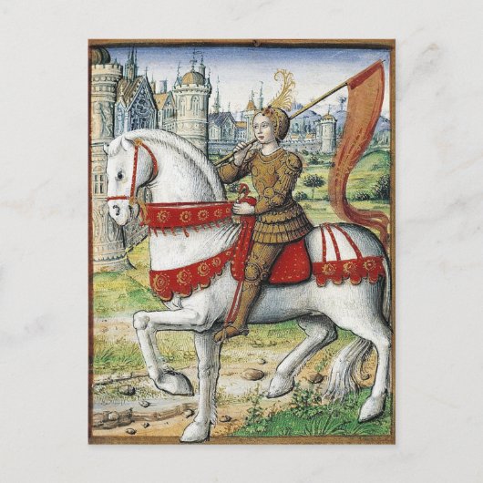 Jeanne d'Arc te paard Briefkaart (Voorkant)