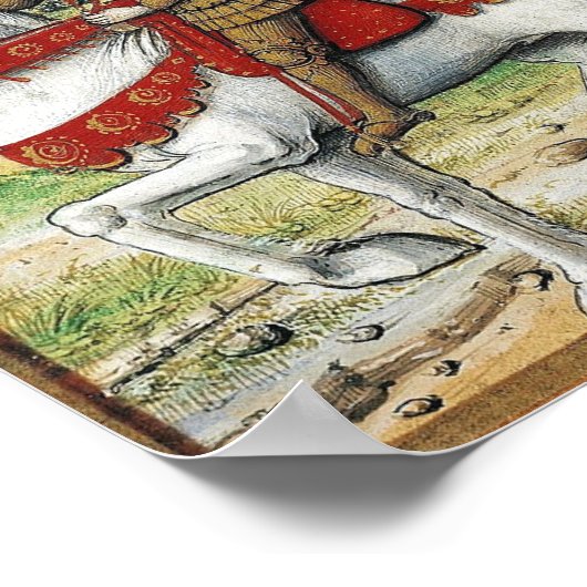 Jeanne d'Arc te paard Poster (Hoek)