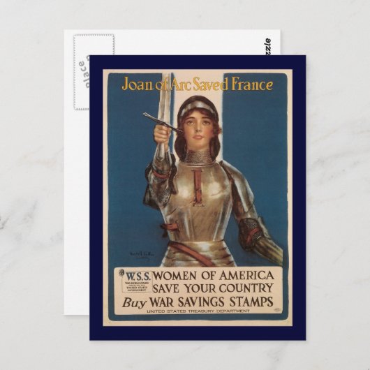 Jeanne d'Arc Tweede Wereldoorlog Briefkaart (Voorkant / Achterkant)