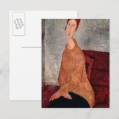 Jeanne Hebuterne in een Gele Jumper, 1918-1919 Briefkaart (Voorkant / Achterkant)