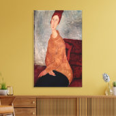 Jeanne Hebuterne in een Gele Jumper, 1918-1919 Canvas Afdruk (Insitu (Woonkamer))