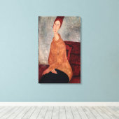 Jeanne Hebuterne in een Gele Jumper, 1918-1919 Canvas Afdruk (Insitu (Houten vloer))