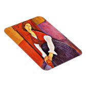 Jeanne Hebuterne in een rode sjaal door Modigliani Magneet (Rechterzijde)