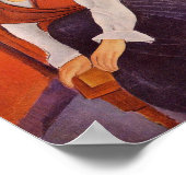 Jeanne Hebuterne in een rode sjaal door Modigliani Poster (Hoek)