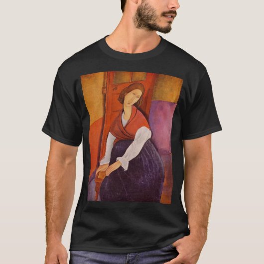 Jeanne Hebuterne in een rode sjaal door Modigliani T-shirt (Voorkant)