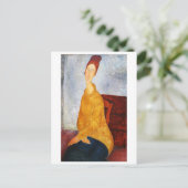Jeanne Hebuterne in gele trui, Modigliani Briefkaart (Staand voorkant)