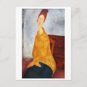 Jeanne Hebuterne in gele trui, Modigliani Briefkaart