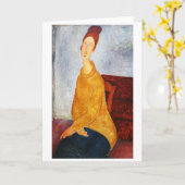 Jeanne Hebuterne in gele trui, Modigliani Kaart (Gele Bloem)